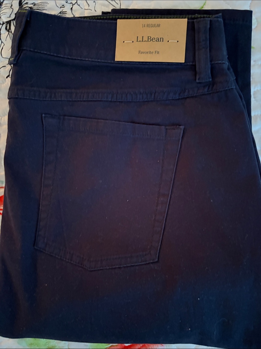 L.L. Bean Navy Blue Straight-Leg Pants